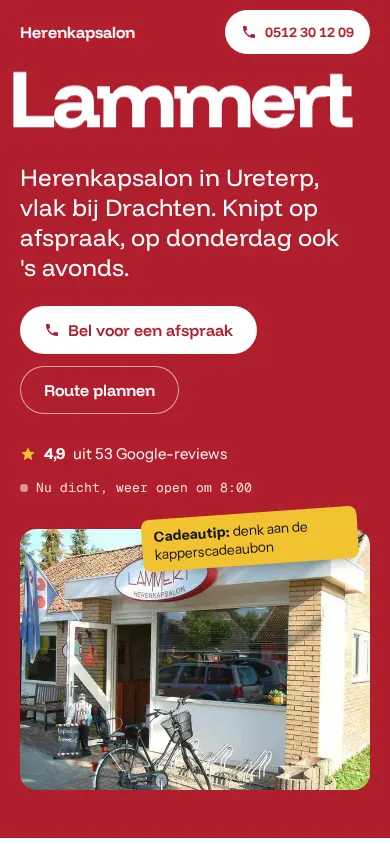 Richting C op een telefoon
