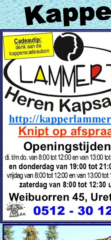 De huidige website op een telefoon: de tekst valt rechts buiten beeld