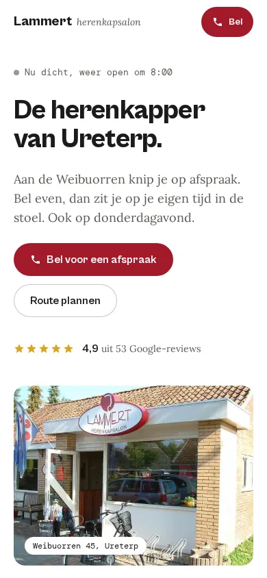 Richting A op een telefoon